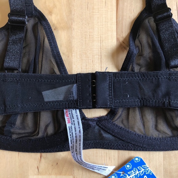 Free People Black Vex Mesh Triangle Underwire Bra - Picture 6 of 9